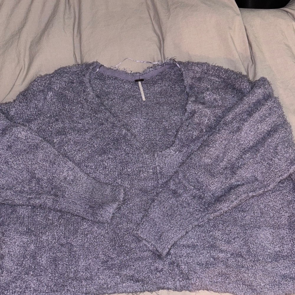 Free People Lavender V-Neck Sweater